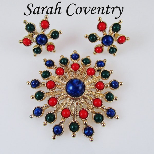 Sarah Coventry CARNIVAL Brooch and Earring set 1970's