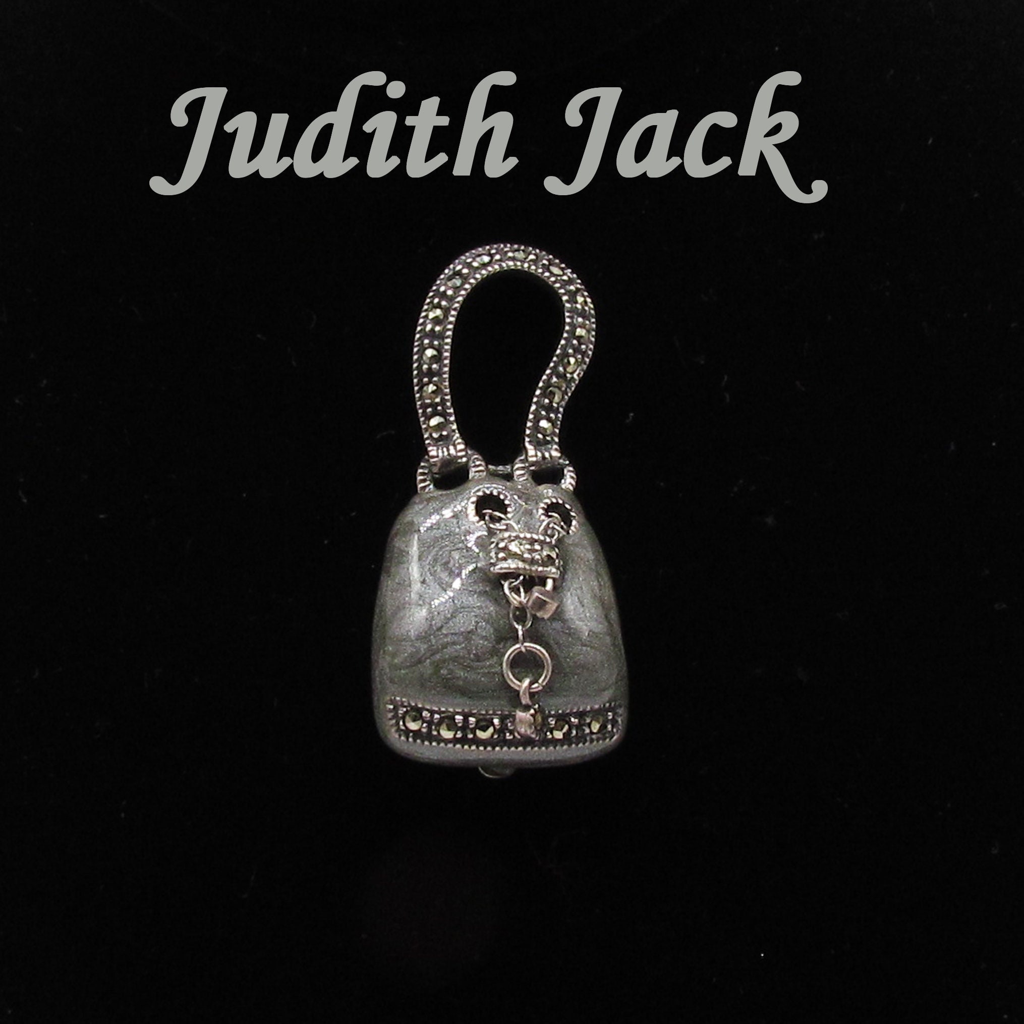 JUDITH JACK 925 Silver - Vintage Marcasite & Enamel Purse Brooch Pin -  BP8749 on eBid United States | 219462584