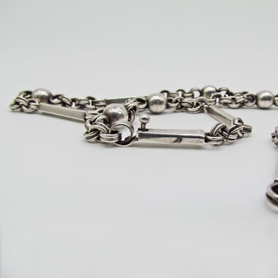 Sterling Link Chain Necklace Taxco Mexico - Gem