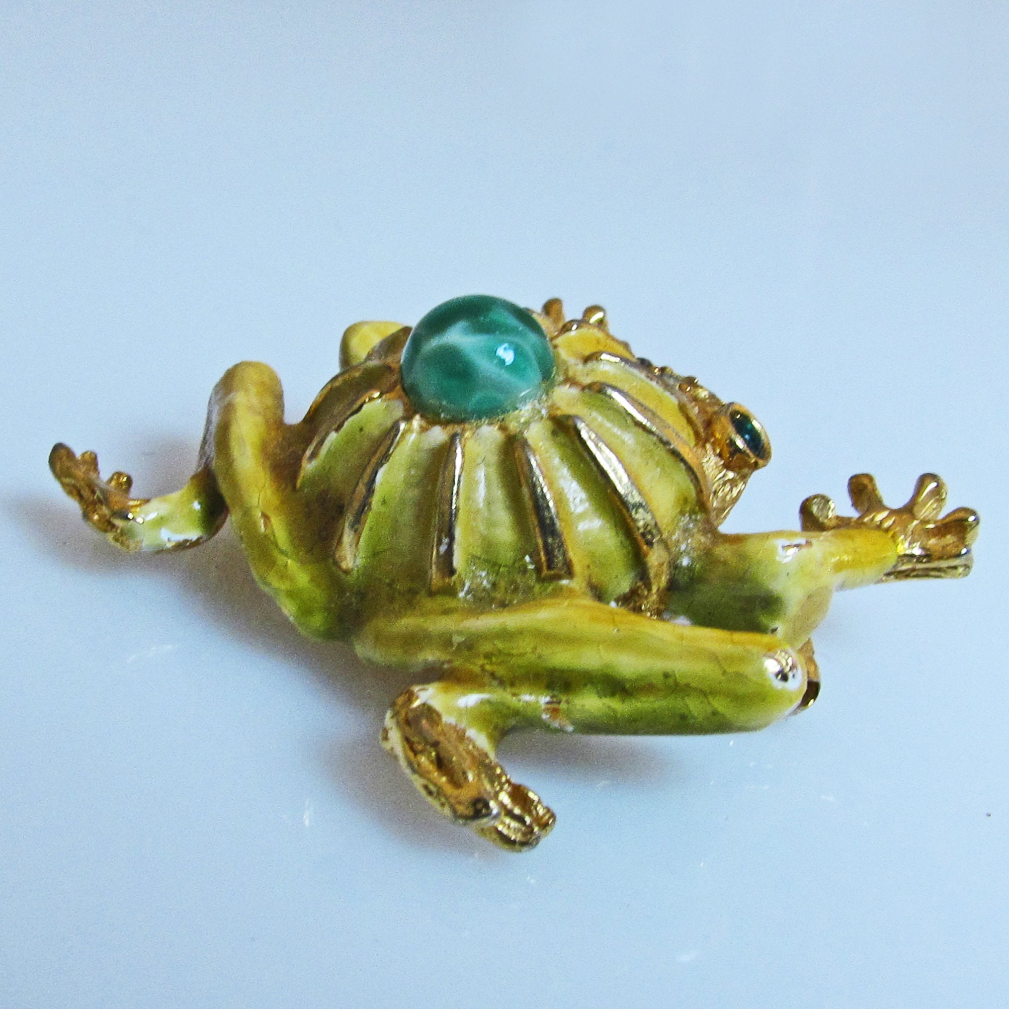 kennethjlane.com Green Enamel Large Frog Pin