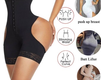 Women Cuff Tummy Trainer with Butt Lift Shapewear, High Waist