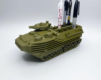 USMC AAV Pen Holder: 3D Printed Marine Corps Desktop Organizer