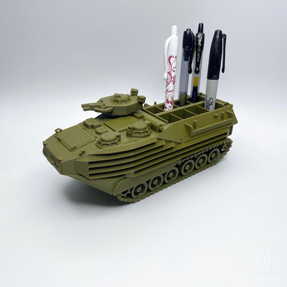 USMC AAV Pen Holder: 3D Printed Marine Corps Desktop Organizer