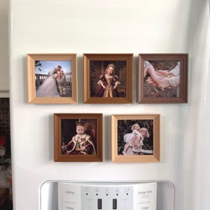 Photo Magnet Frames - Fridge Frames | Interchangeable Picture Frames | DIY Photo Art Display | Canva Template Included | Rustic Frame Decor