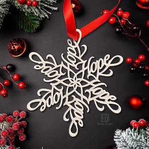 Hope Snowflake Ornament: 3D Printed Christmas Decoration