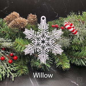 Custom Name Snowflake Ornament (MS-1) personalized Christmas ornament snowflake grandkid names grandparents family name keepsake 2024 gift