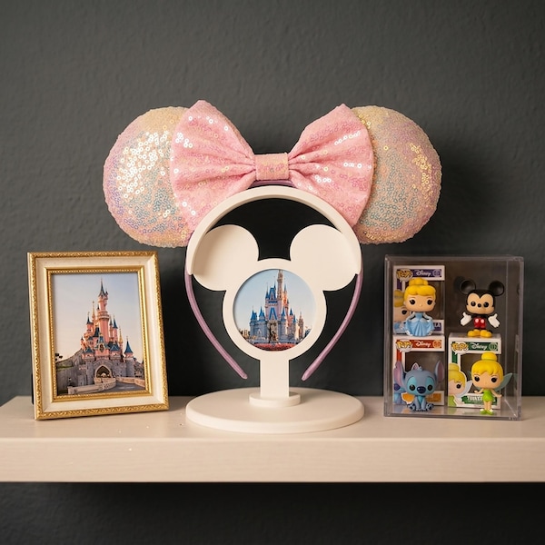 Mouse Ear Tabletop Holder Photo Frames - Stylish Disney Ear Display Stands Mickey or Minnie