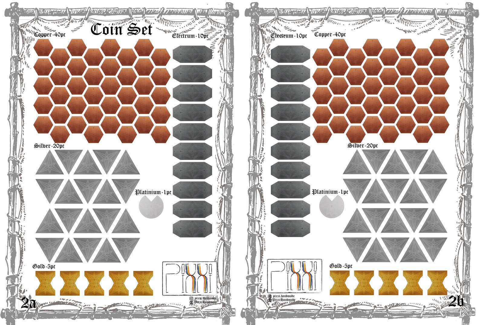 Printable Coin Set PDF Download 5e Dungeons and Dragons, D&D