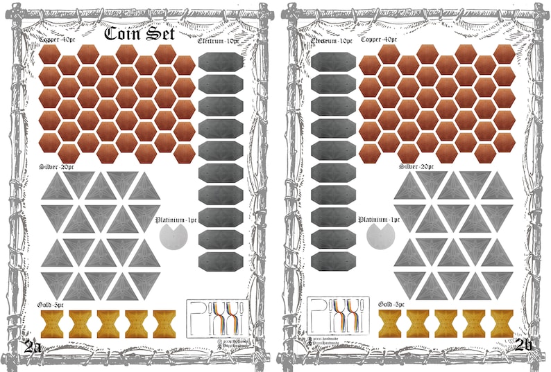 Printable Coin Set PDF Download 5e Dungeons and Dragons, D&D