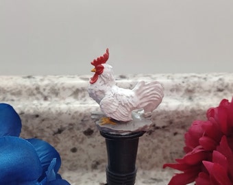 Country Kitchen Rooster Wine Stopper - Handmade Craft