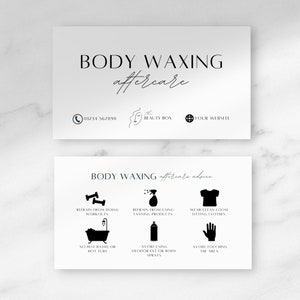 Waxing Aftercare Card Template: Editable Hair Removal Instructions