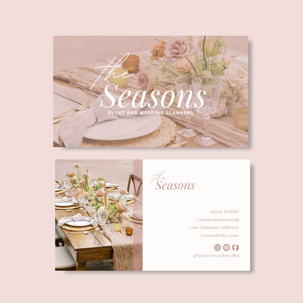 Event and Wedding Planner Business Card Template, Events Marketing, Wedding Planner Templates