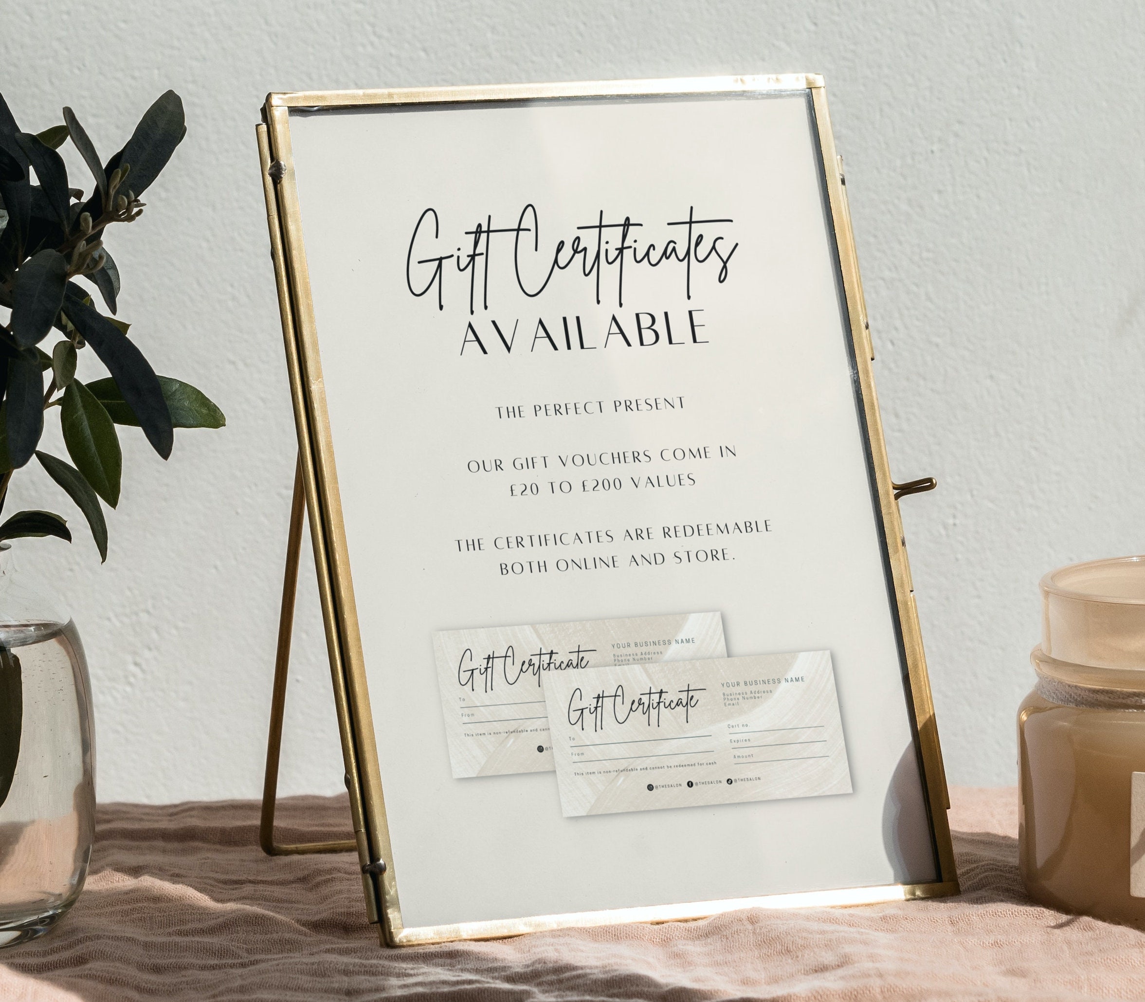 Gift Certificate Sign Template Spa Salon Boutique Shop Sign Etsy Gift Certificate Sign Template Spa Salon Boutique Shop Sign Etsy