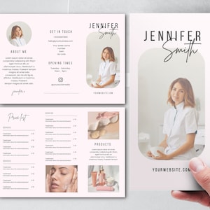 Broszura Kosmetyczki Trifold - Kosmetyczki, Spa, Rzęsy, Uroda, Salon Broszura, Cennik