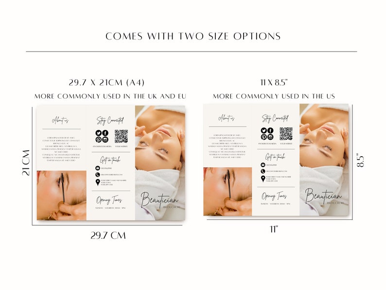 Beauticians Trifold Brochure Esthetician, Spa, Lash, Beauty, Salon Brochure, Price List image 5