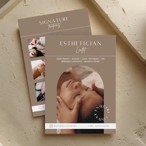 DIY Beauty Salon Flyer Canva Template, Hair Nail Makeup Salon Flyer, Esthetician Beautician Flyer design, Editable Digital Download