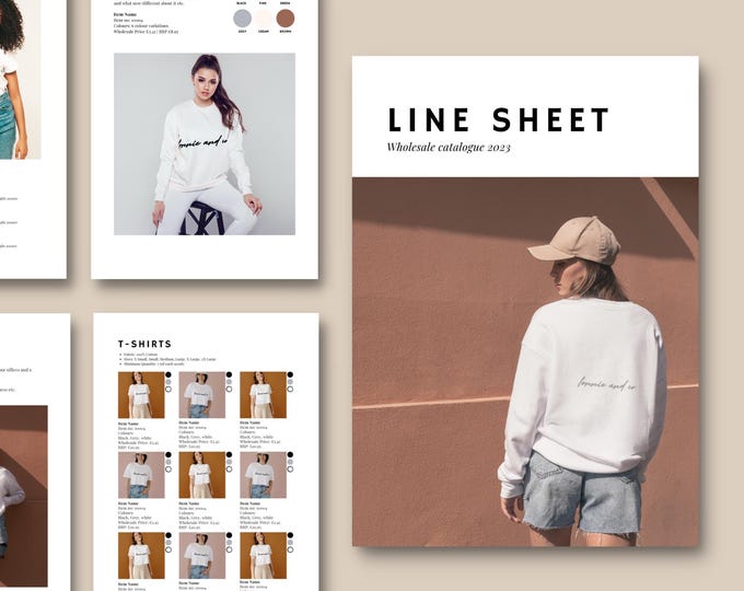 Product Line Sheet, Wholesale Catalogue Template, Editable Price List ...