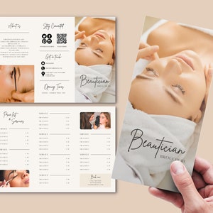 Beauticians Trifold Brochure Esthetician, Spa, Lash, Beauty, Salon Brochure, Price List image 7