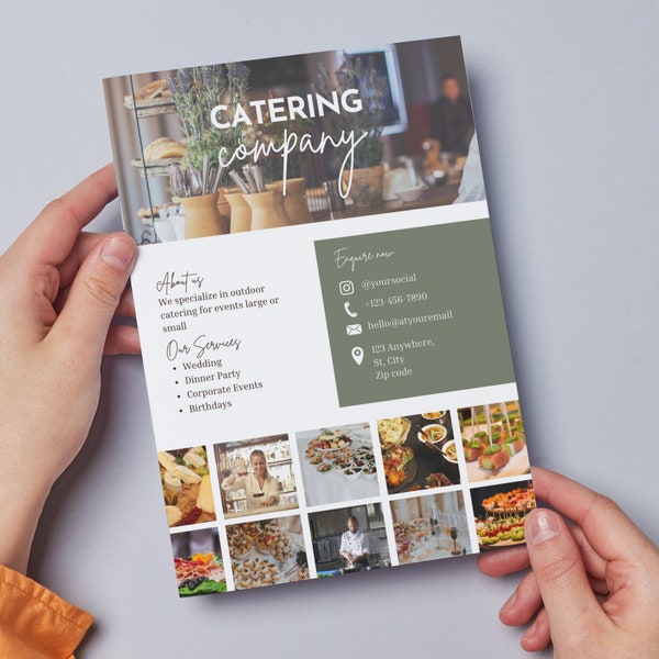 Catering Flyer - Food Truck, Cafe, Restaurant, Meal Prep Company, Price List