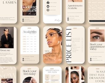Lash Tech Instagram Templates: Pink & Black Social Media (Canva)