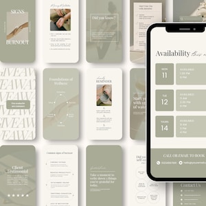 Therapist Instagram Templates Wellbeing Social Media Templates Wellness