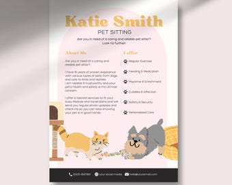 Editable Pet Sitter Flyer Template (A5)