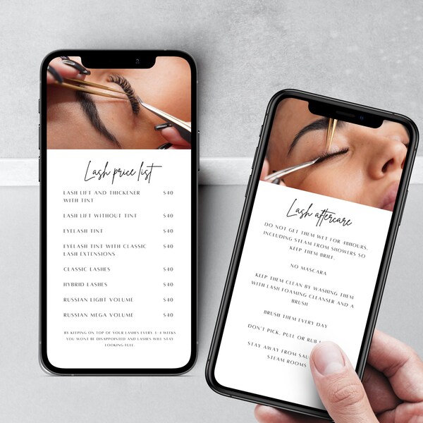 Lash Price List Etsy