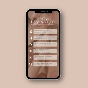 Modello post-terapia per bobine Instagram per laminazione delle sopracciglia