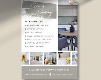 Cleaning Flyer - Cleaning Business, Housekeeping, Services Brochure