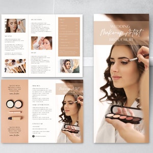 Bridal Make-up Artist Trifold Brochure - Beauticians, Spa, Lash, Beauty, Salon Brochure, Price List