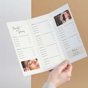 Beauticians Trifold Brochure Esthetician, Spa, Lash, Beauty, Salon Brochure, Price List image 4