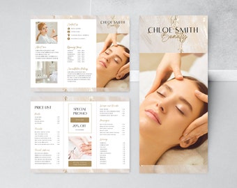 Esthetician Trifold Brochure - Beauticians, Spa, Lash, Beauty, Salon Brochure, Price List