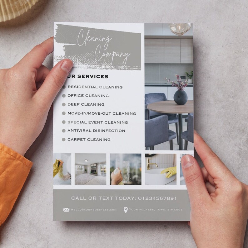 Flyer Kitchen Clean Cleaning Flyer - Cleaning Business, Housekeeping, Services Brochure - Etsy