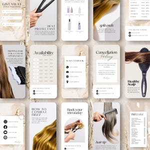 Hair Salon Instagram Story Templates, Hair Stylist Social Media Templates, Hair Dressing Templates