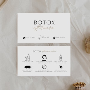 Botox Aftercare Card, Botox Template, Botox Care Card, Aftercare Card, Face Guide
