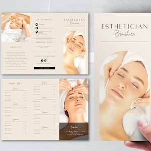 Broszura Kosmetyczki Trifold - Kosmetyczki, Spa, Rzęsy, Uroda, Salon Broszura, Cennik