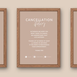Cancellation Sign Salon Appointment Policy Nail Salon No Show Template