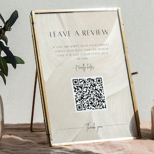 Customer Review Sign - Leave a review sign, QR Code Sign Template, Review Purchase Request