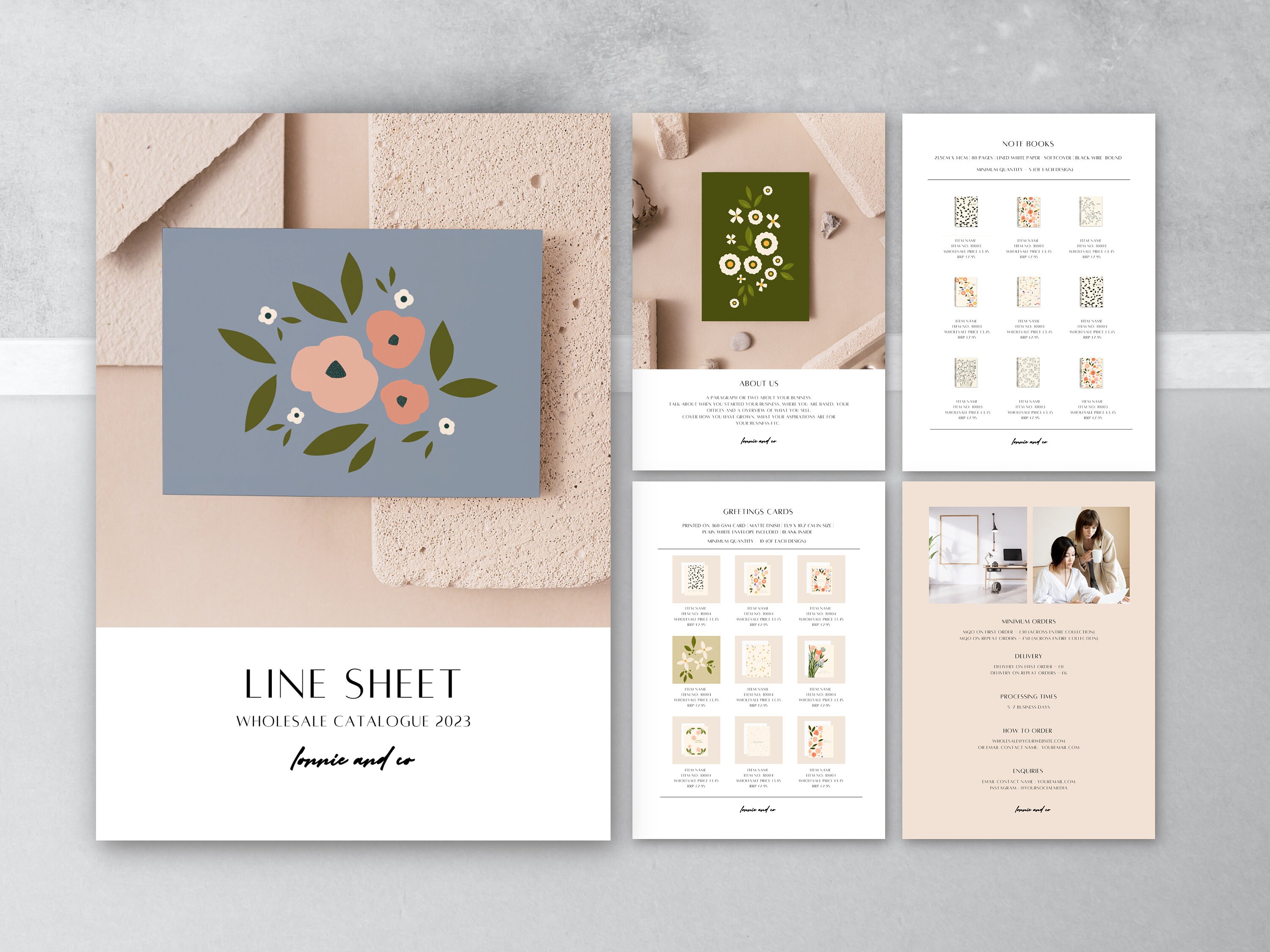 Wholesale Line Sheet Editable Greeting Card Catalogue Etsy