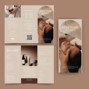 Broszura Kosmetyczki Trifold - Kosmetyczki, Spa, Rzęsy, Uroda, Salon Broszura, Cennik