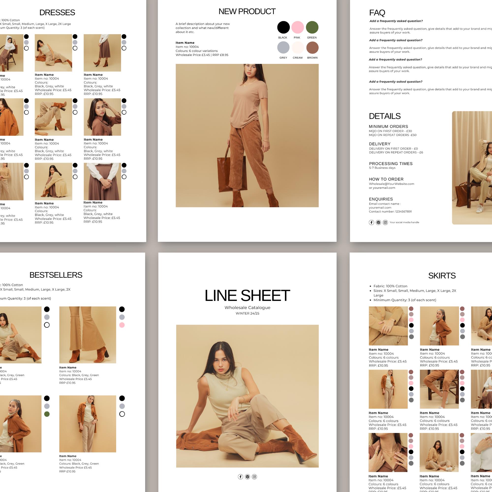 Line Sheet Template Html Line Sheet Template Fashion, Clothing Catalogue Template, Wholesale ...