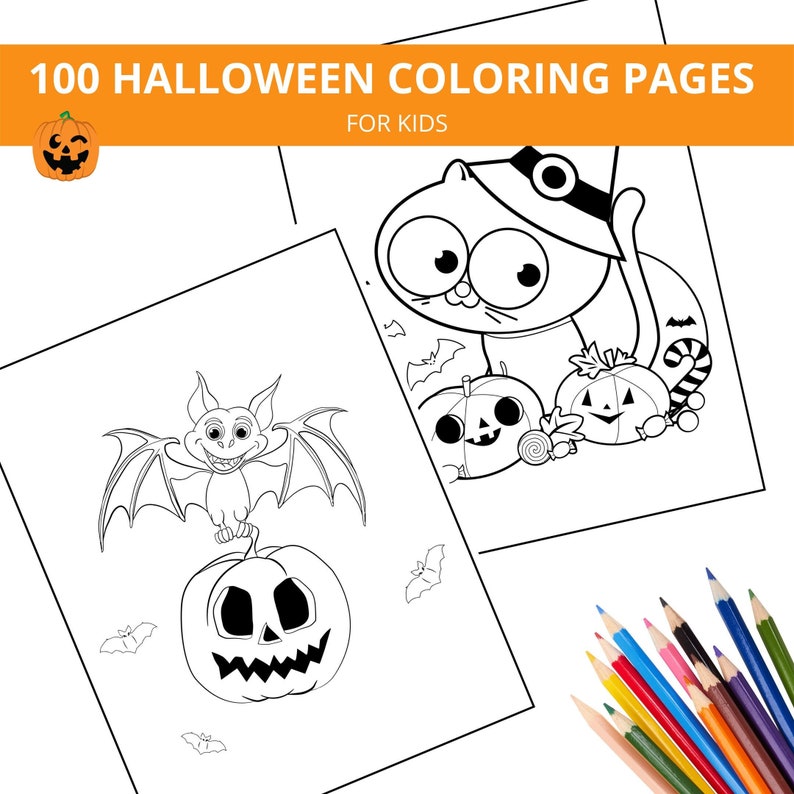 120 Printable Halloween Coloring Pages PDF Coloring Kids - Etsy