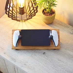 PS5 playstation Portal controlador de madera soporte de pantalla roble nogal Arce soporte para auriculares base de carga personalización portátil