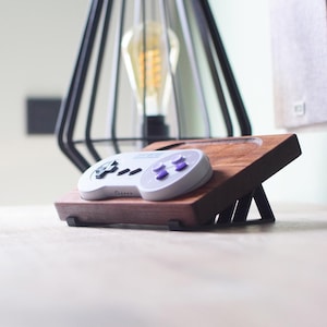 Wooden Nintendo SNES Switch controller display walnut oak maple DUO or single controller show