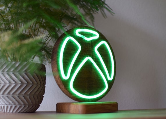 Wooden Xbox Neon Sign Led Neon Sign Symbol Wooden RGB Green