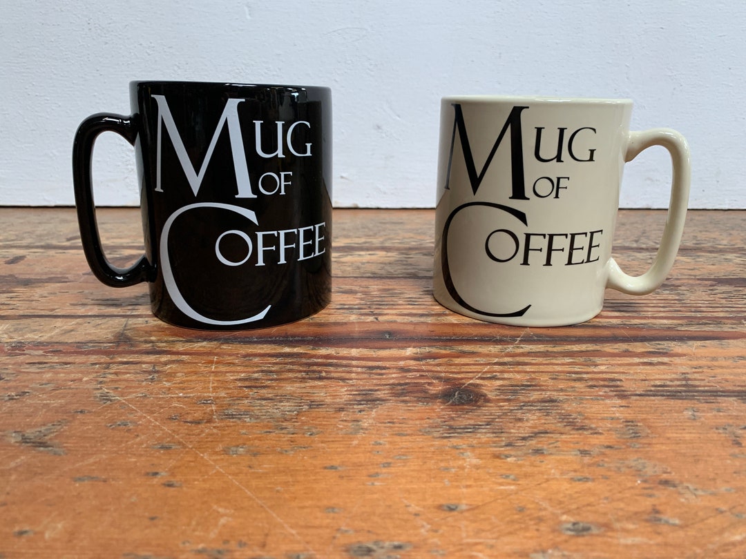 Pair of the Old Pottery Company Black and Cream Mug of Coffee Etsy