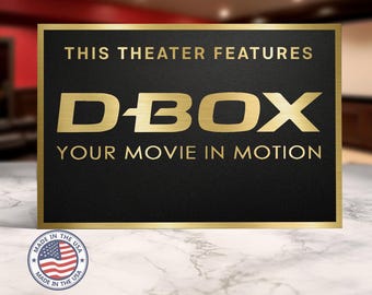 Dbox home movie theater sign