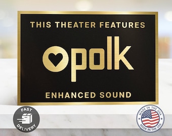 Polk audio home movie theater sign