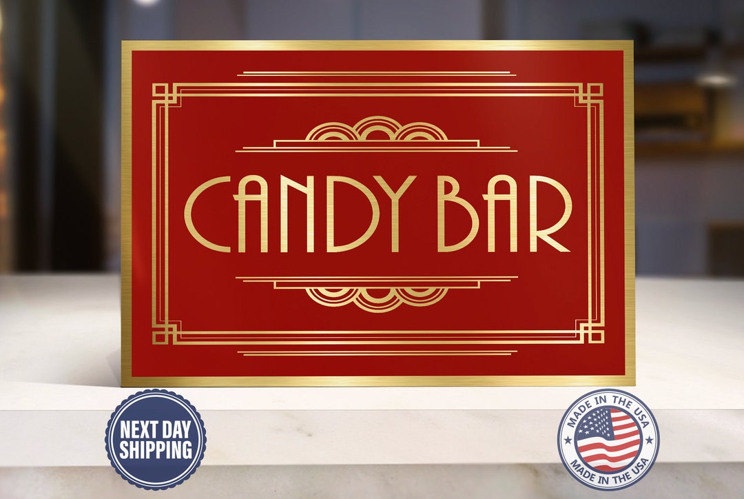 Candy Bar Home Movie Theater Sign Brushed Aluminum Metal Game Room Wall