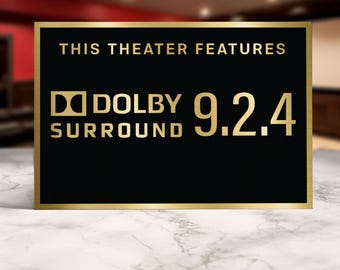Dolby surround 9.2.4 home movie theater sign
